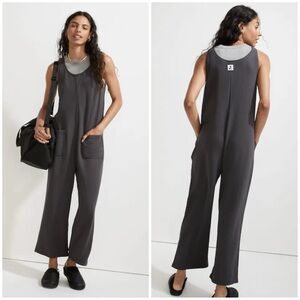 Madewell Superbrushed Pull-On Jumpsuit XS Black Coal